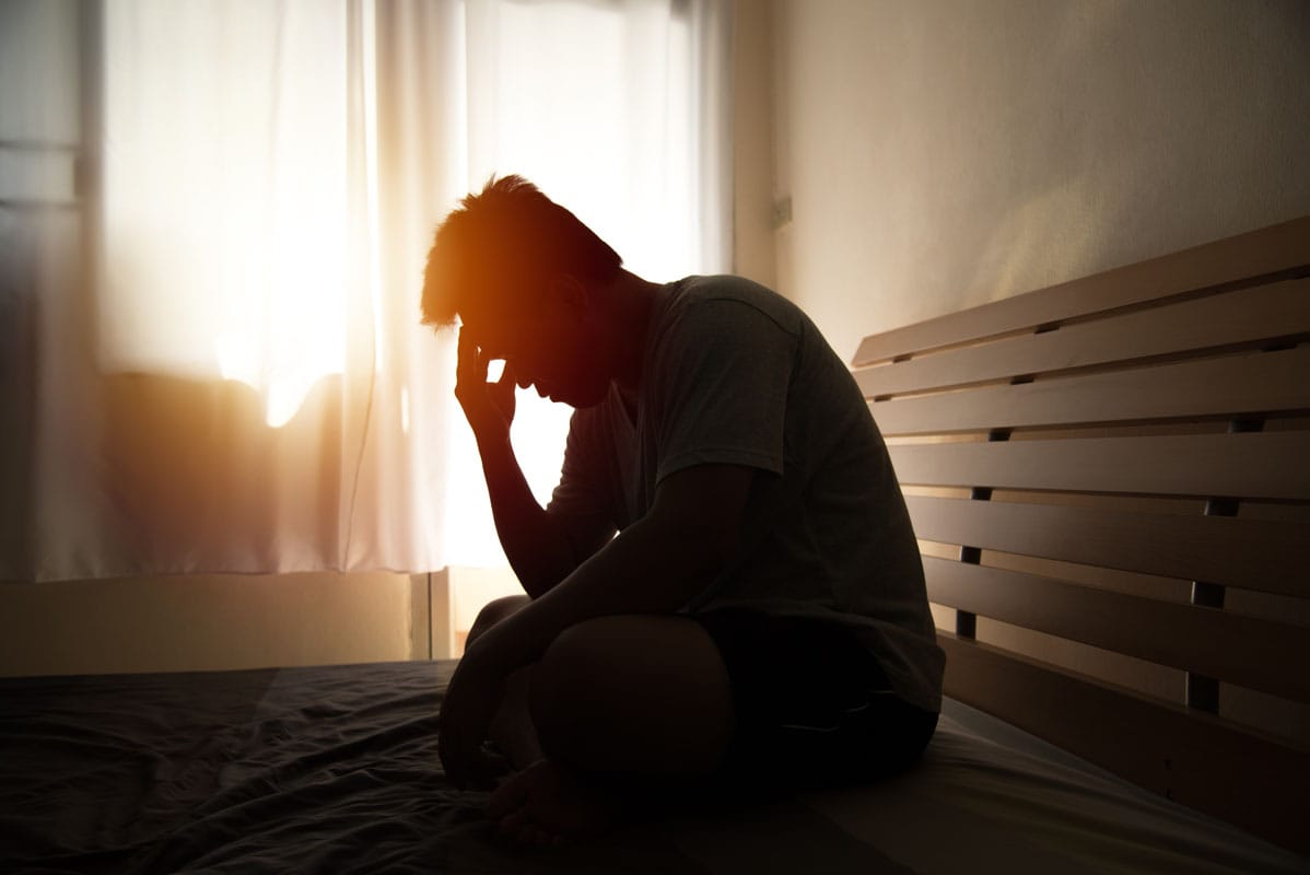 man going through the stages of withdrawal