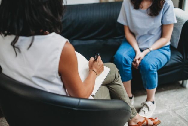 How Dialectical Behavior Therapy Works for Anxiety two women talking in therapy