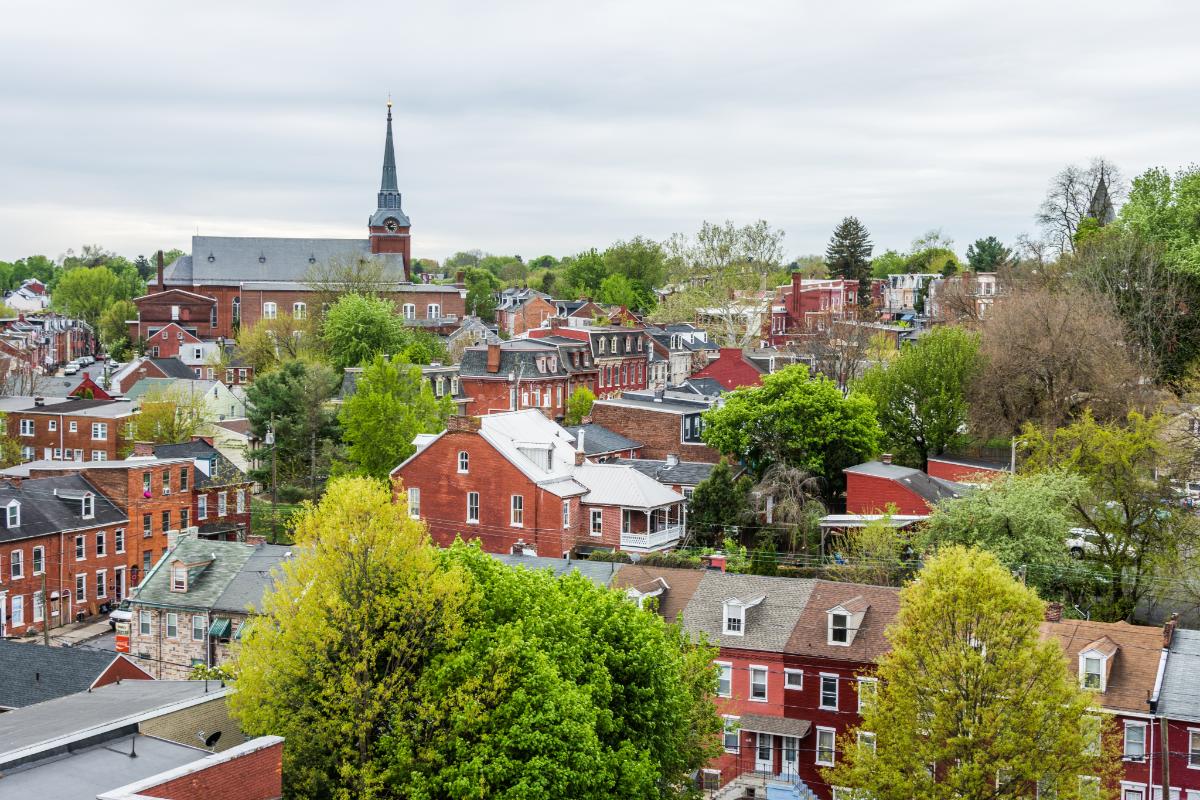 Get Help With Alcohol Addiction Near Lancaster, PA beautiful daytime shot of downtown lancaster pa with historic red brick buildings