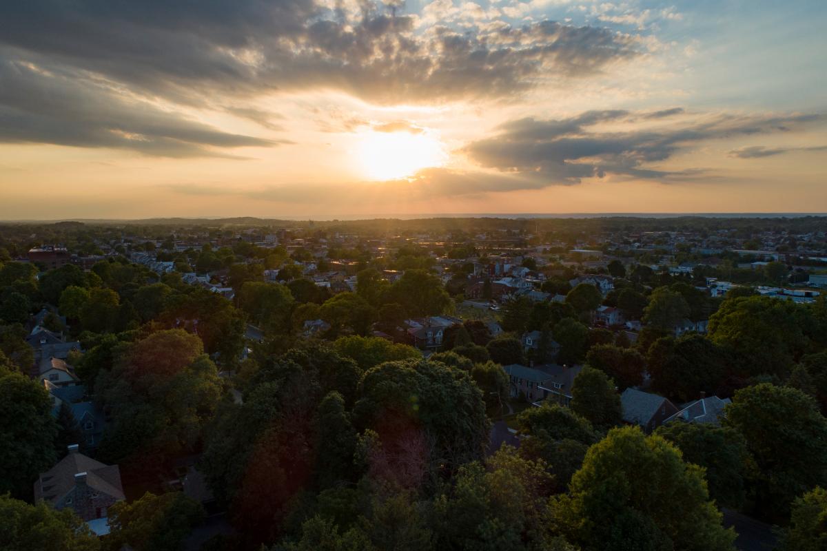 Get Help With Depression Treatment Near Lebanon, PA beautiful sunset over the trees and buildings of lebanon pa