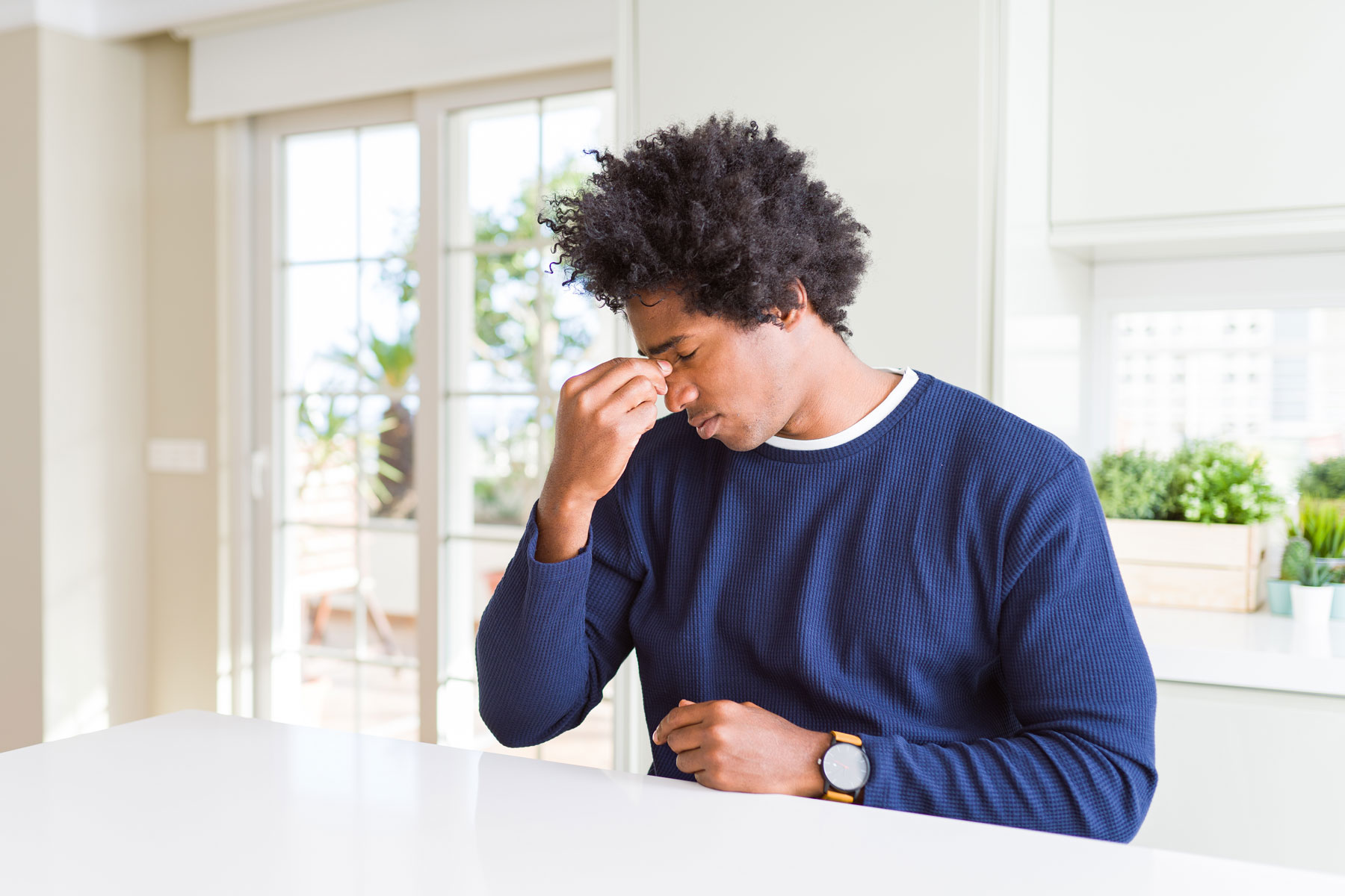 Signs of Opioid Withdrawal Man experiencing signs of opioid withdrawal